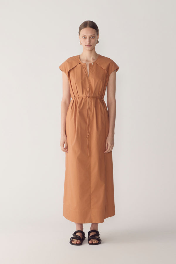 Alma Dress | Brick Poplin