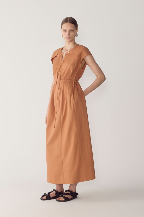 Alma Dress | Brick Poplin