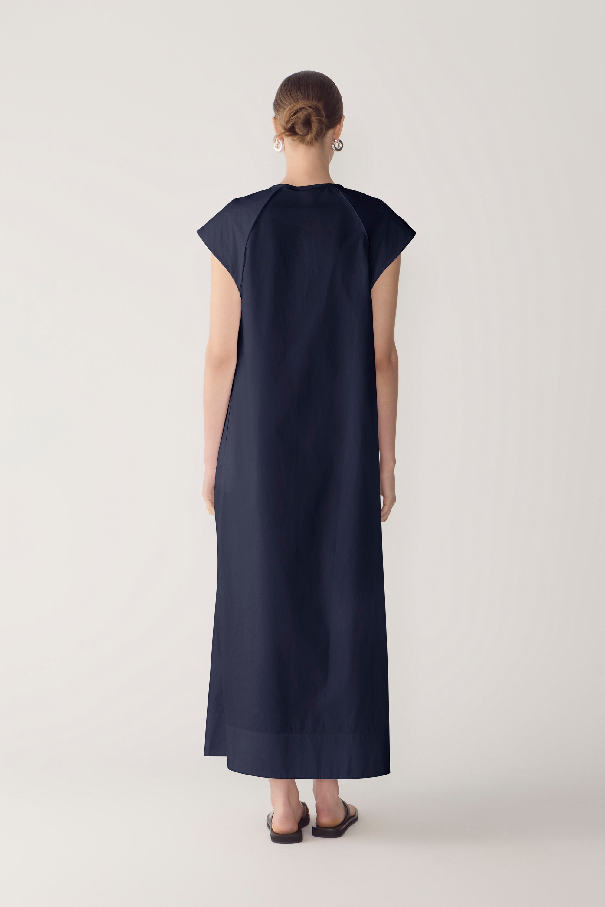 Alma Dress | Navy Poplin