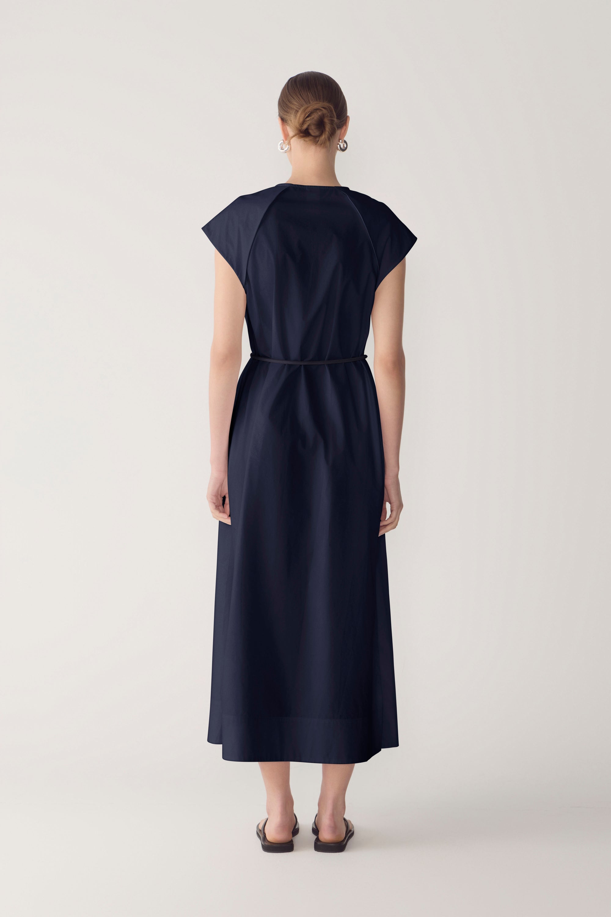 Alma Dress | Navy Poplin