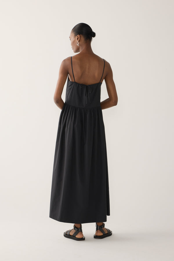 Amanda Dress | Black Cotton Tencel