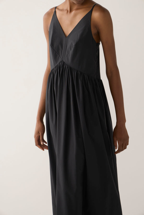 Amanda Dress | Black Cotton Tencel