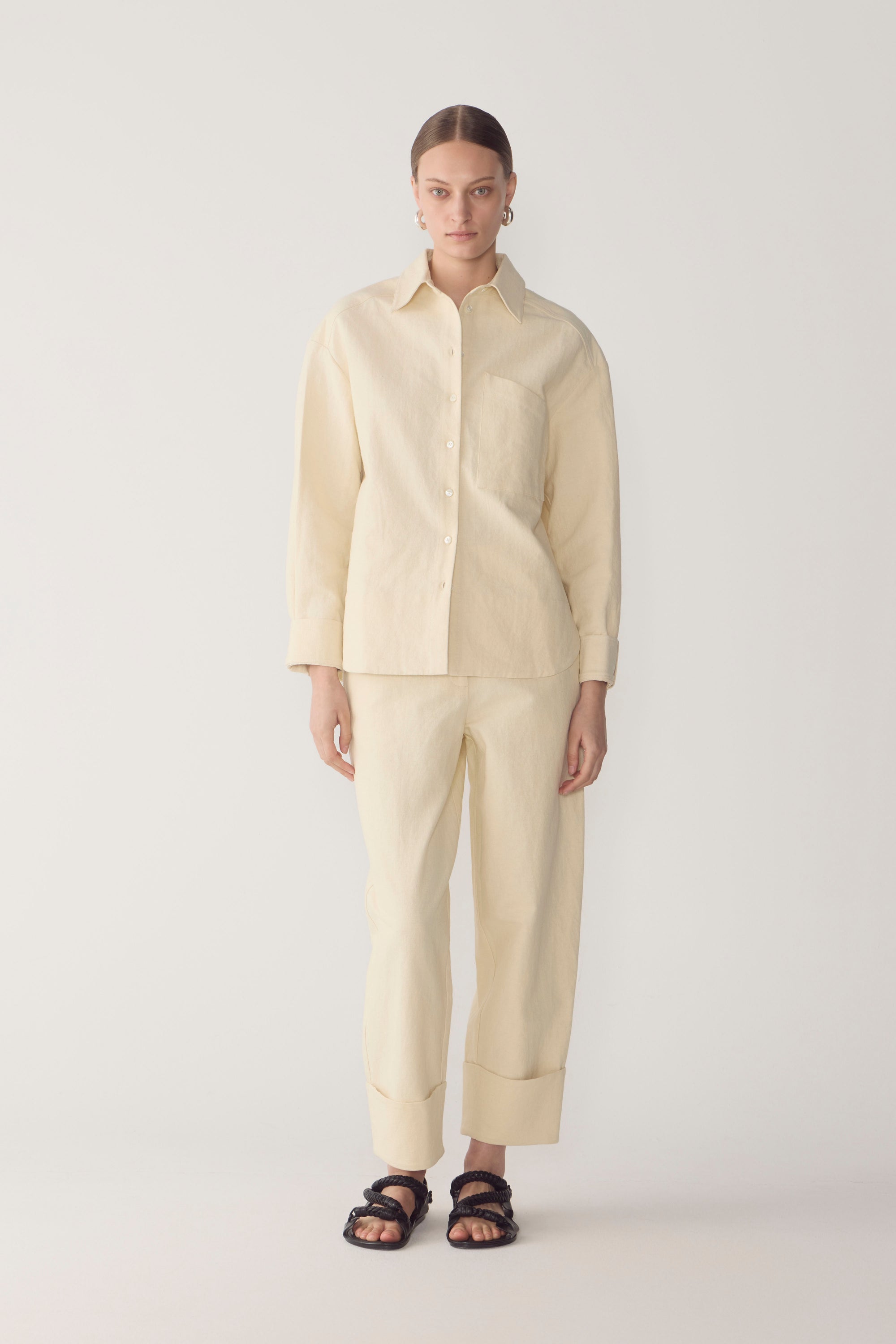 Blair Pant | Bone Cotton Linen