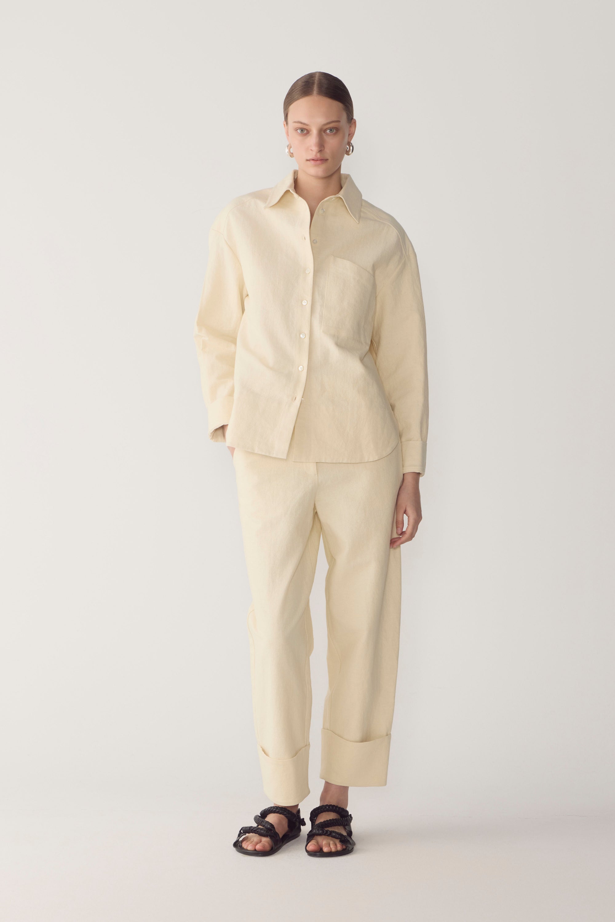 Blair Pant | Bone Cotton Linen