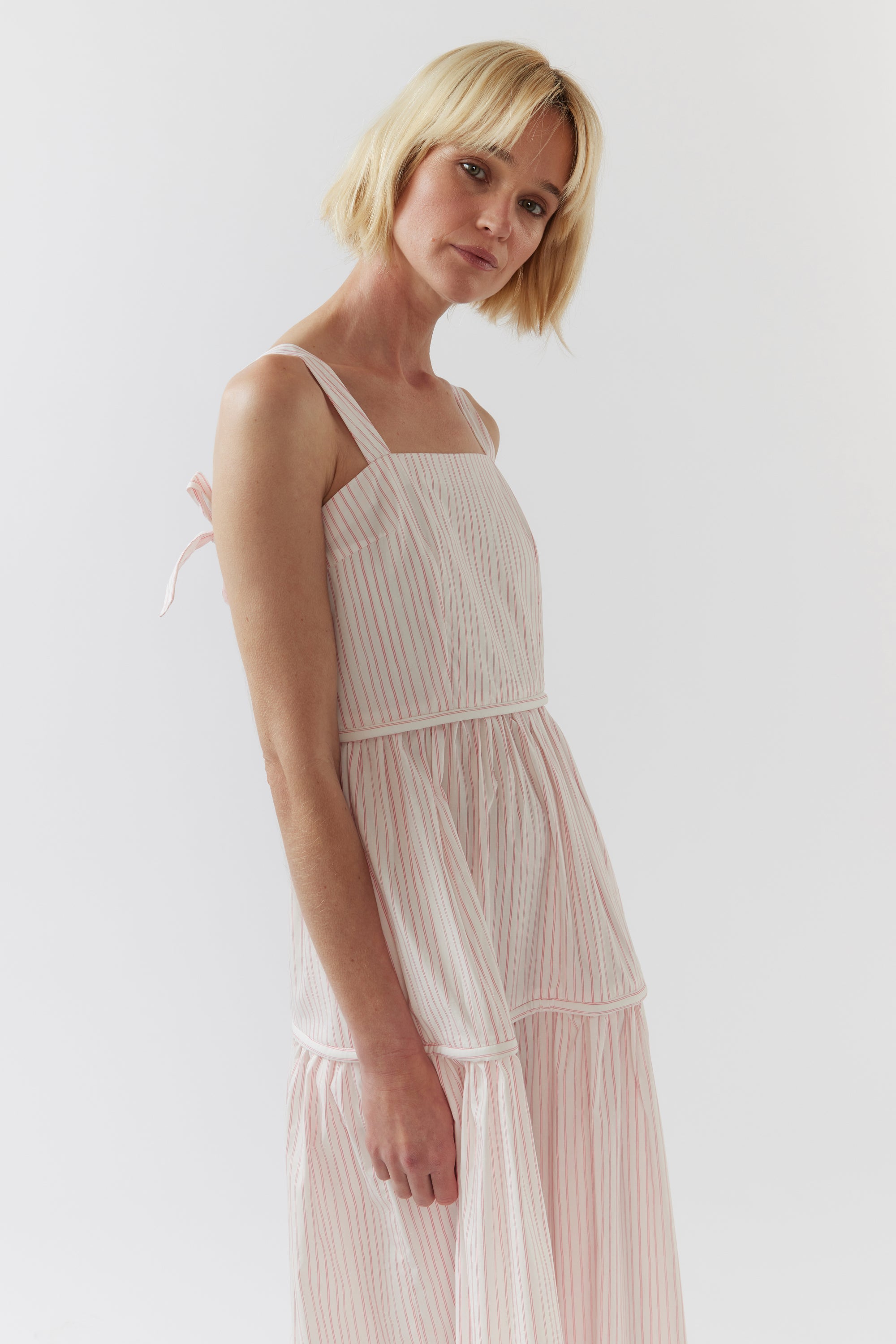 Annie Dress | Pink Lemonade Stripe