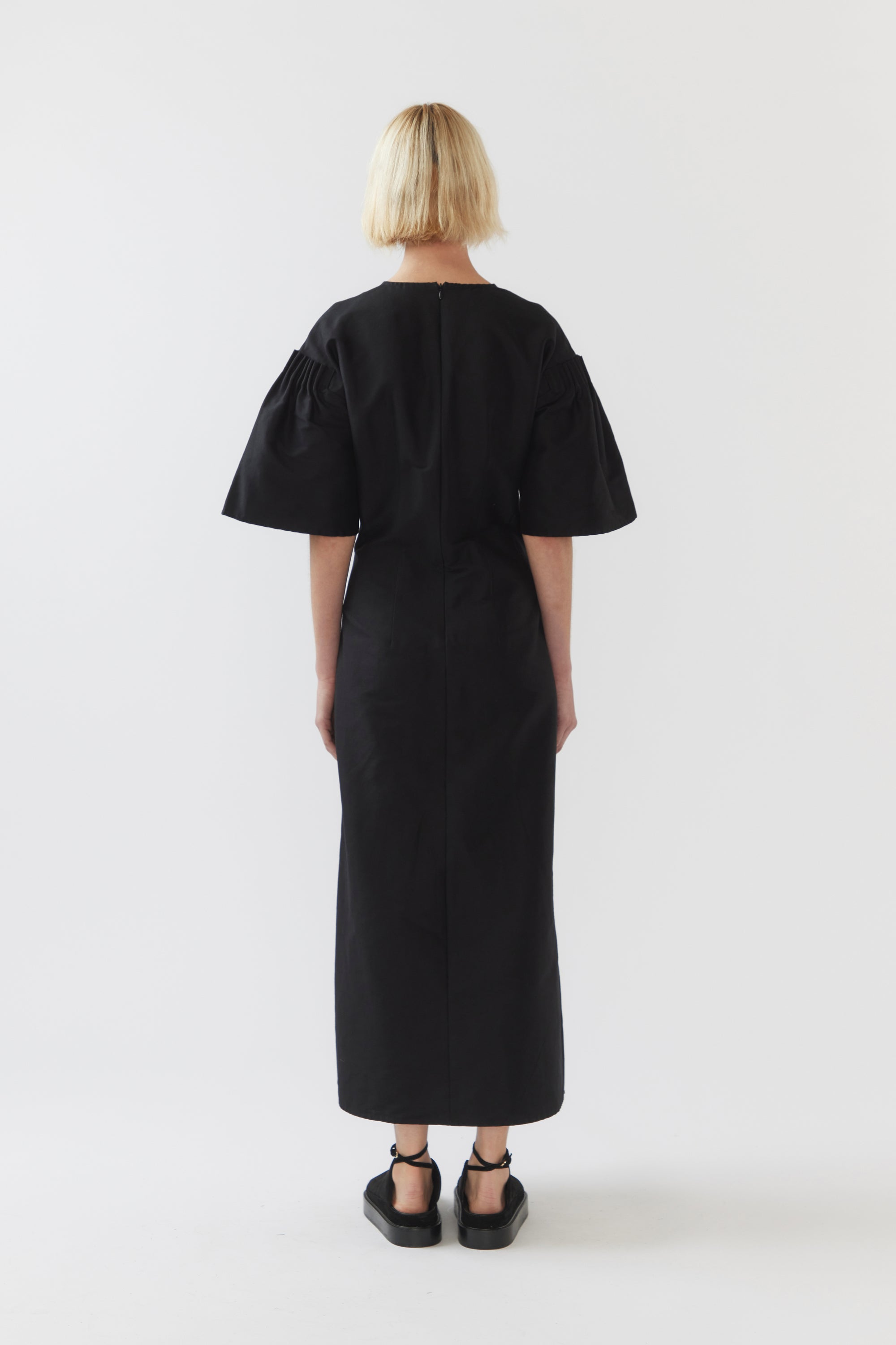 April Dress | Black Silk Cotton