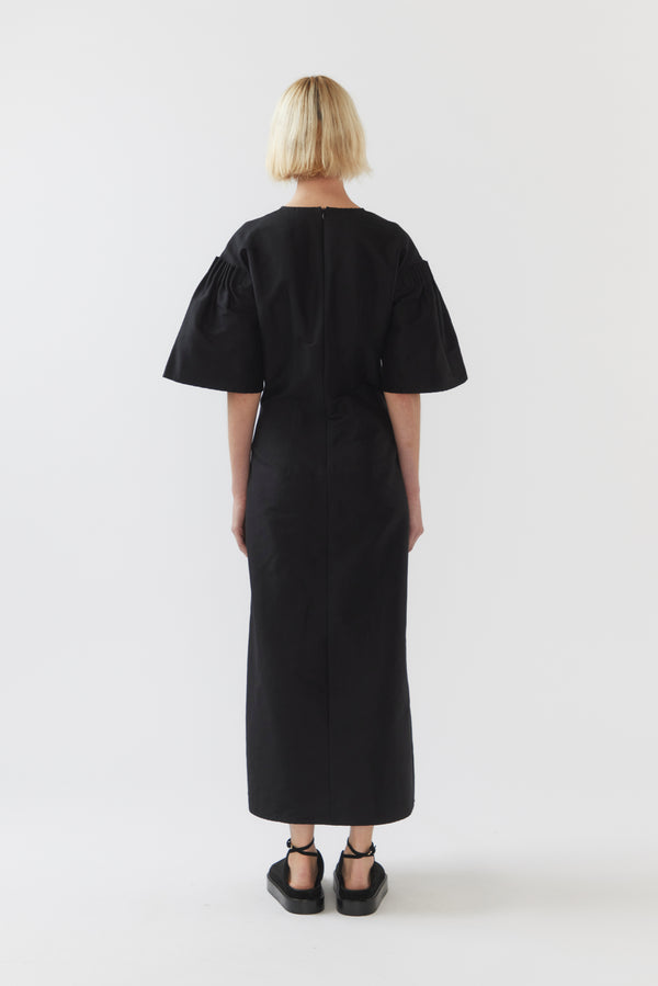 April Dress | Black Silk Cotton