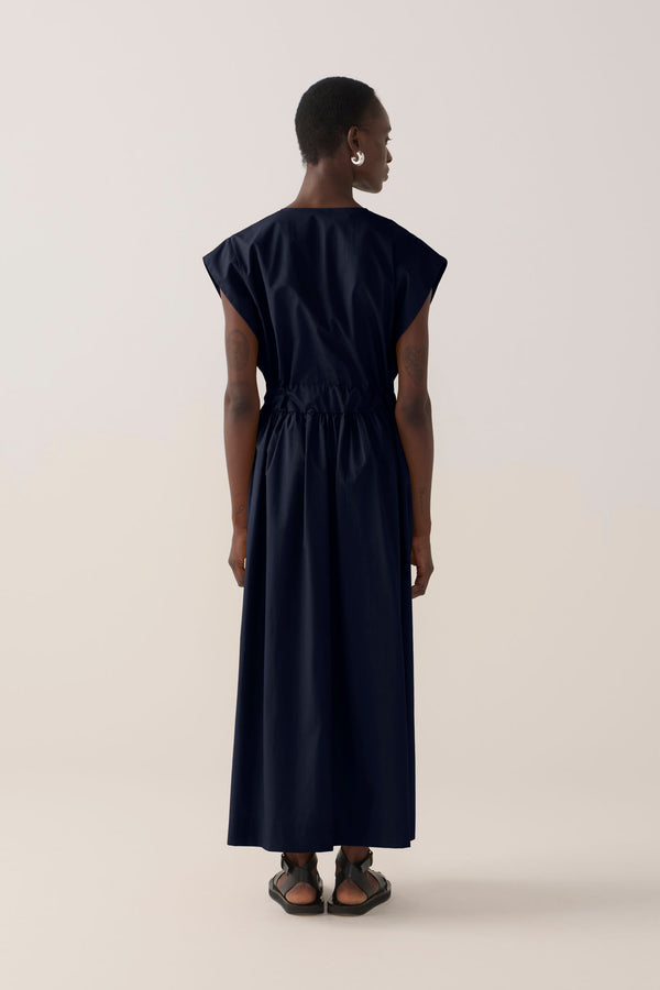 Arden Dress | Navy Cotton Tencel
