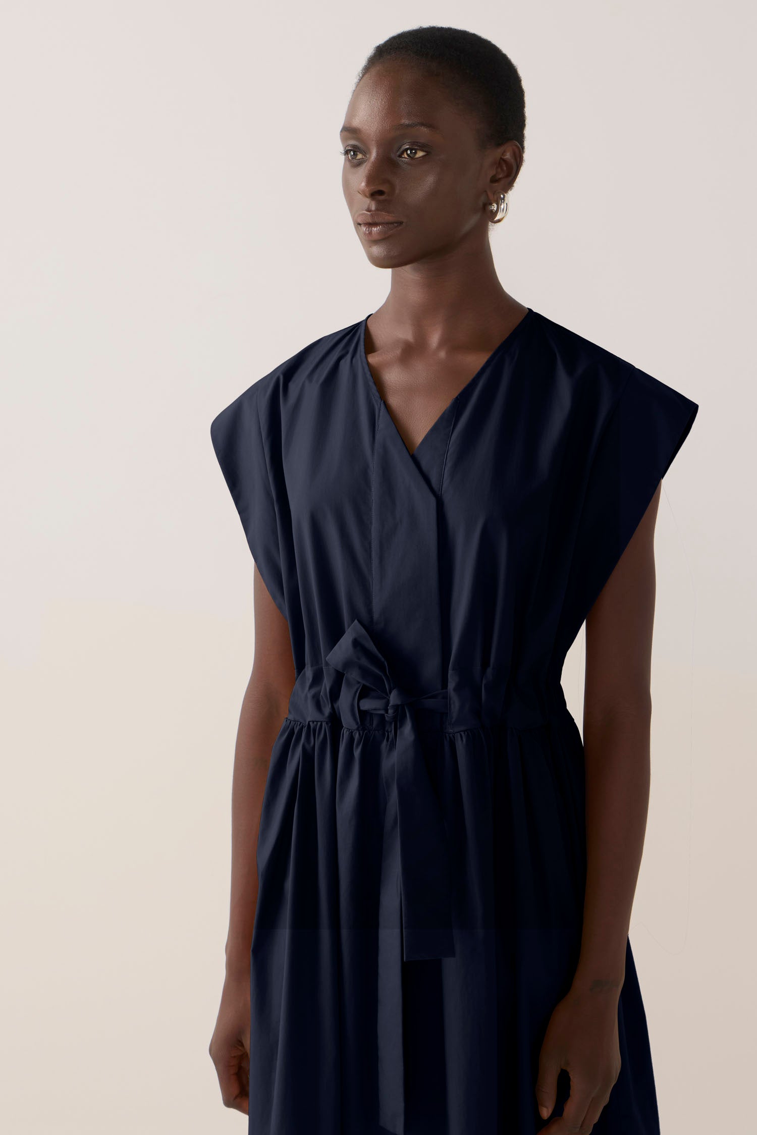 Arden Dress | Navy Cotton Tencel