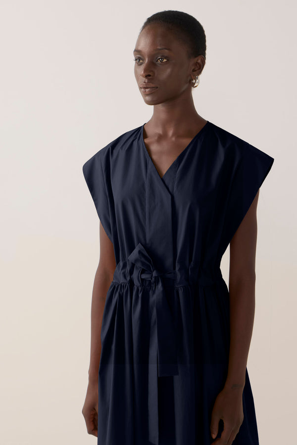Arden Dress | Navy Cotton Tencel