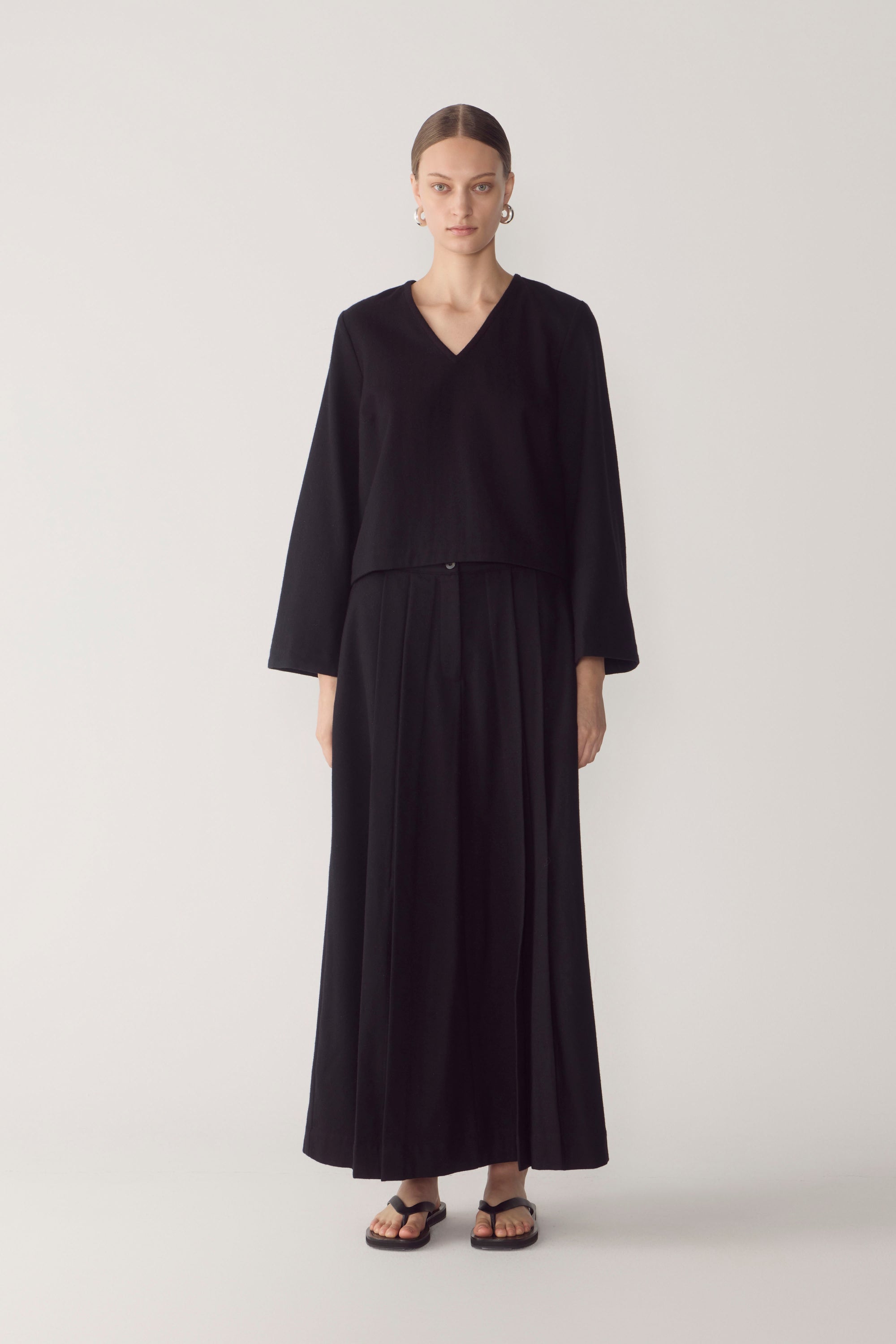 Simone Skirt | Black Wool Blend