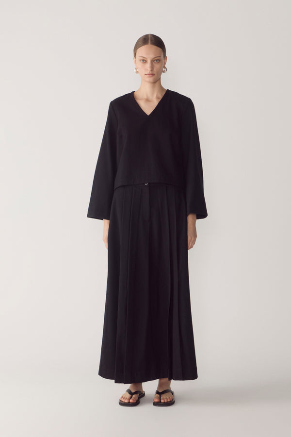 Simone Skirt | Black Wool Blend