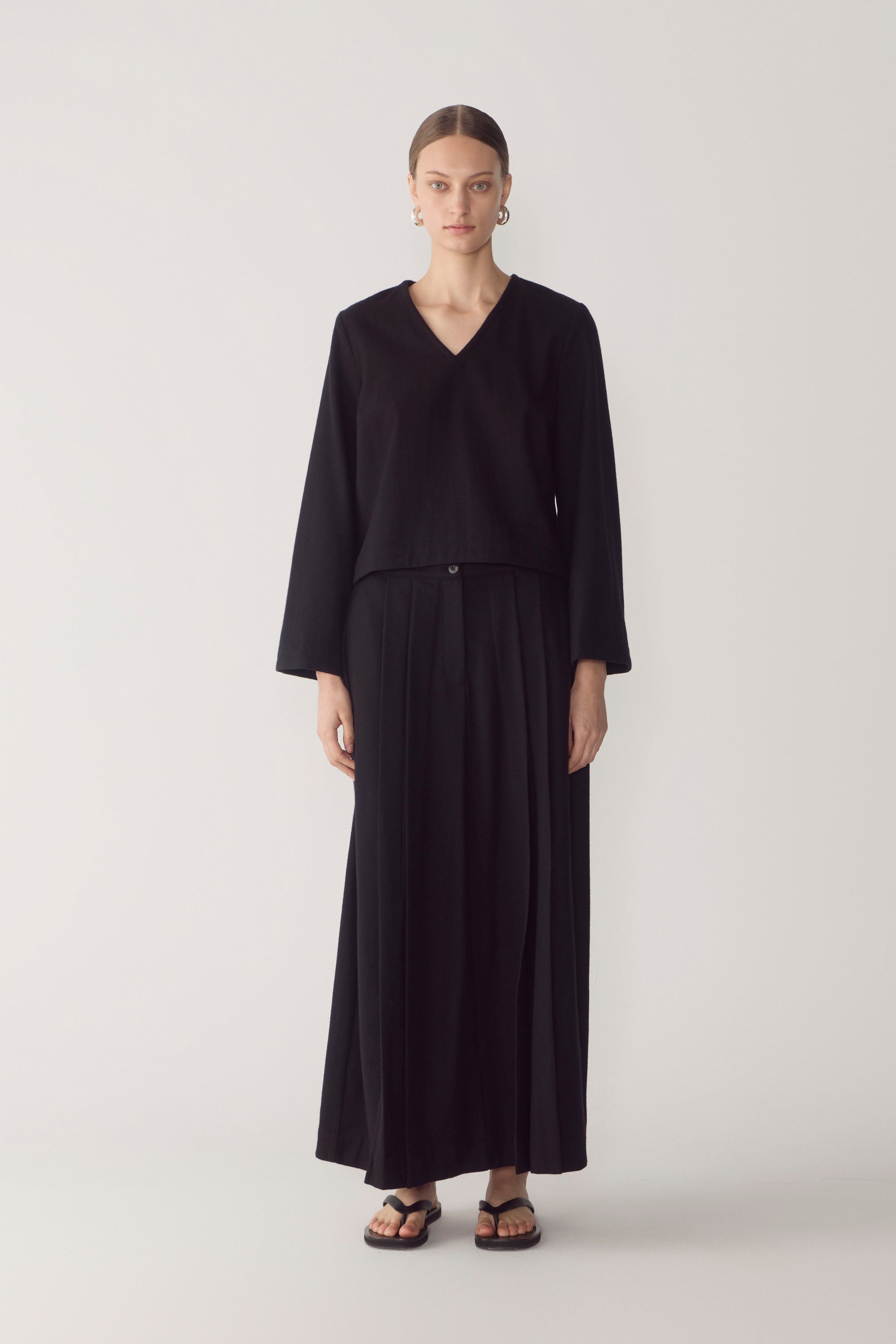 Avery Top | Black Wool Blend