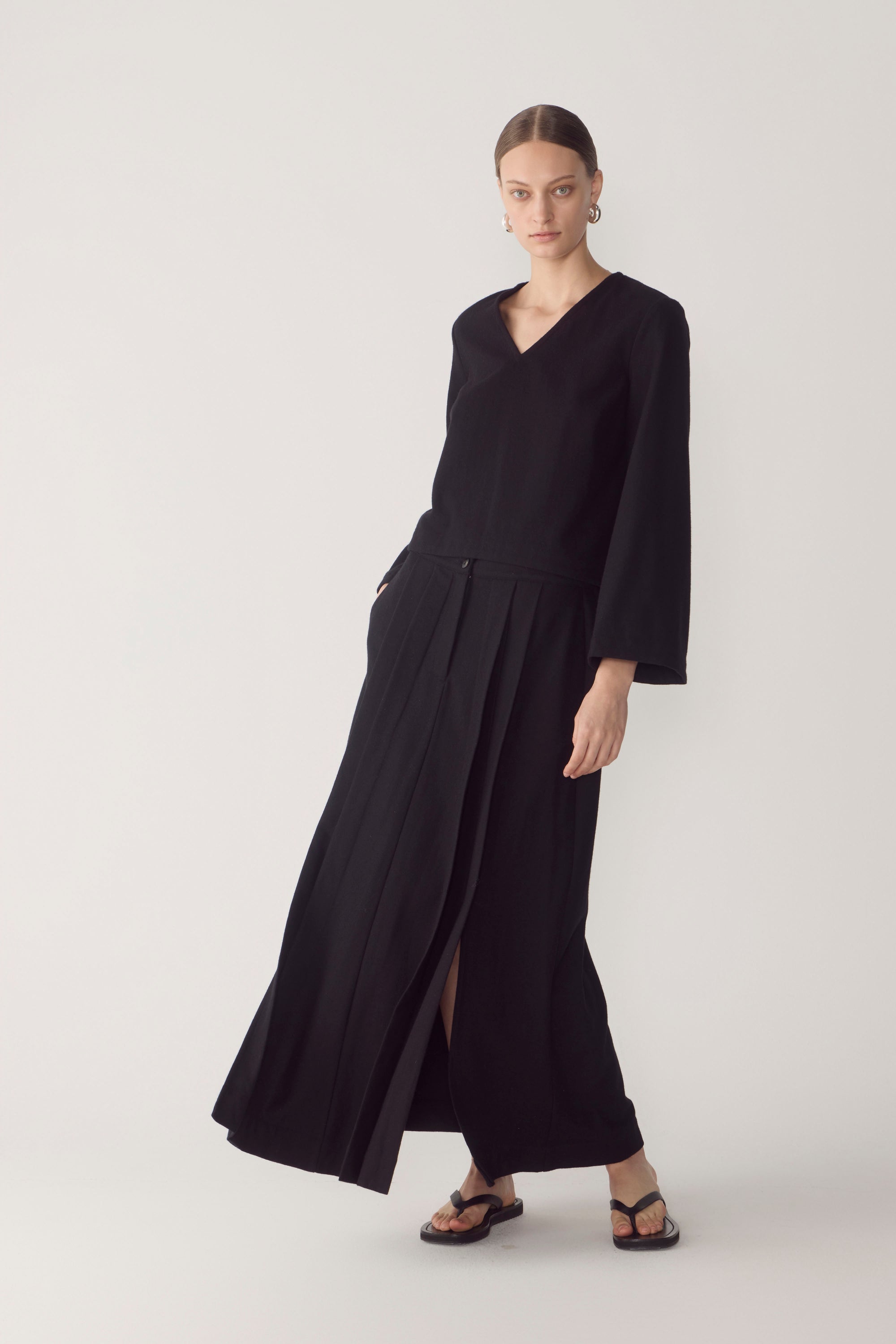 Simone Skirt | Black Wool Blend