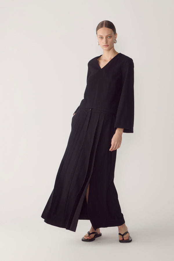 Simone Skirt | Black Wool Blend