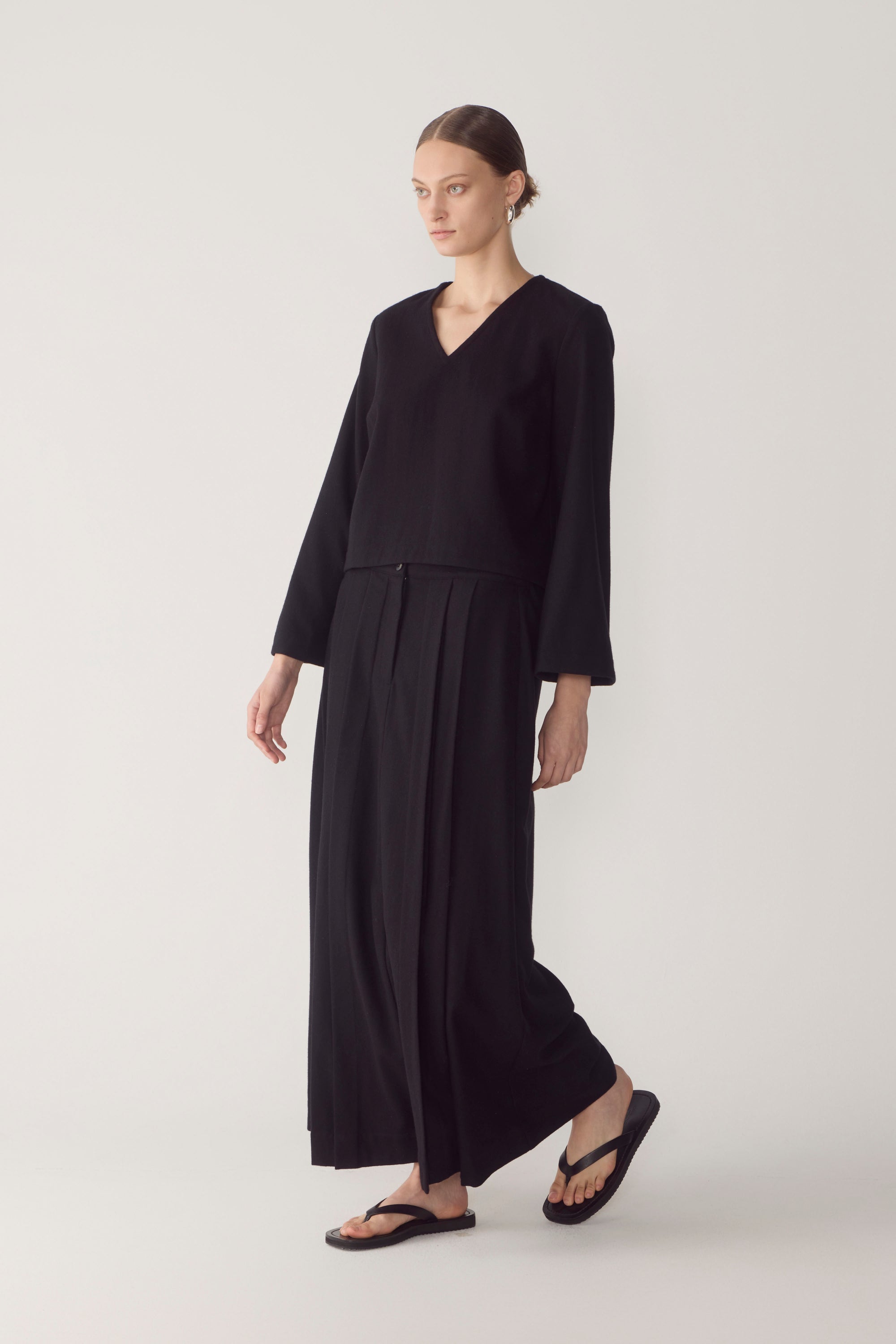Avery Top | Black Wool Blend