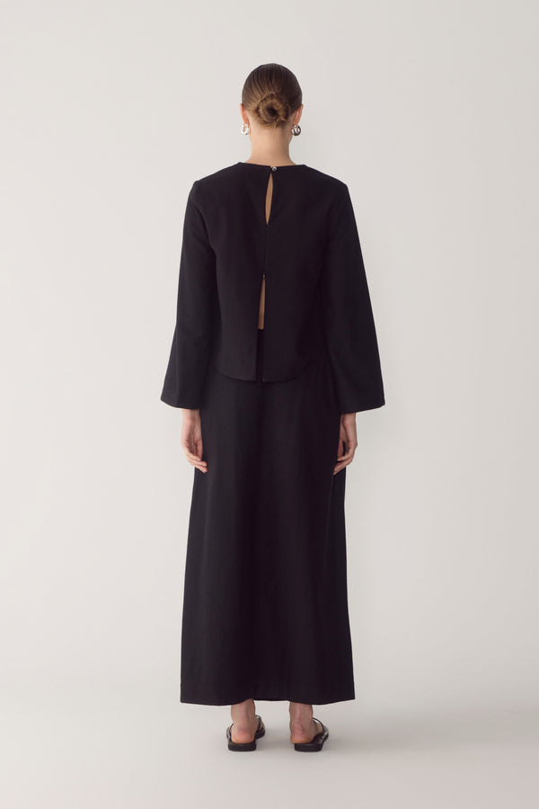 Avery Top | Black Wool Blend