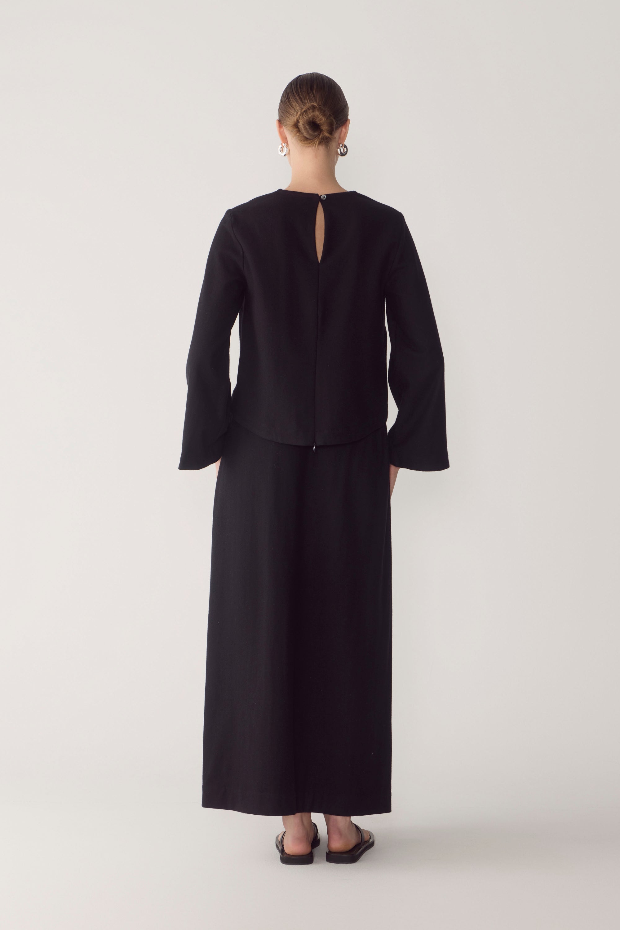 Avery Top | Black Wool Blend