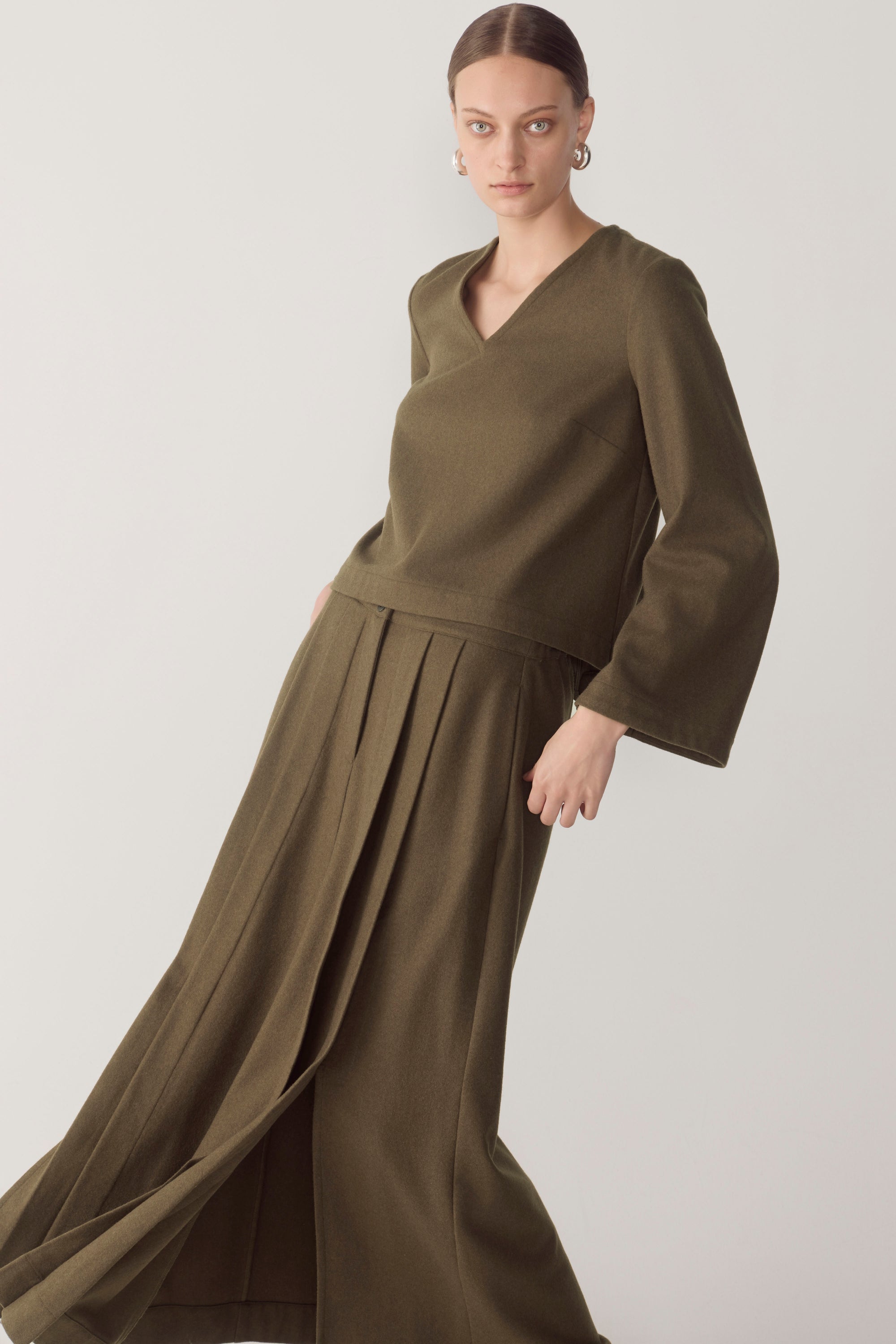 Simone Skirt | Carob Wool Blend