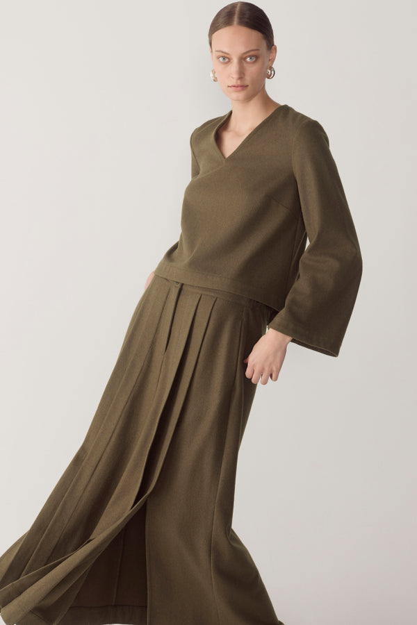Simone Skirt | Carob Wool Blend