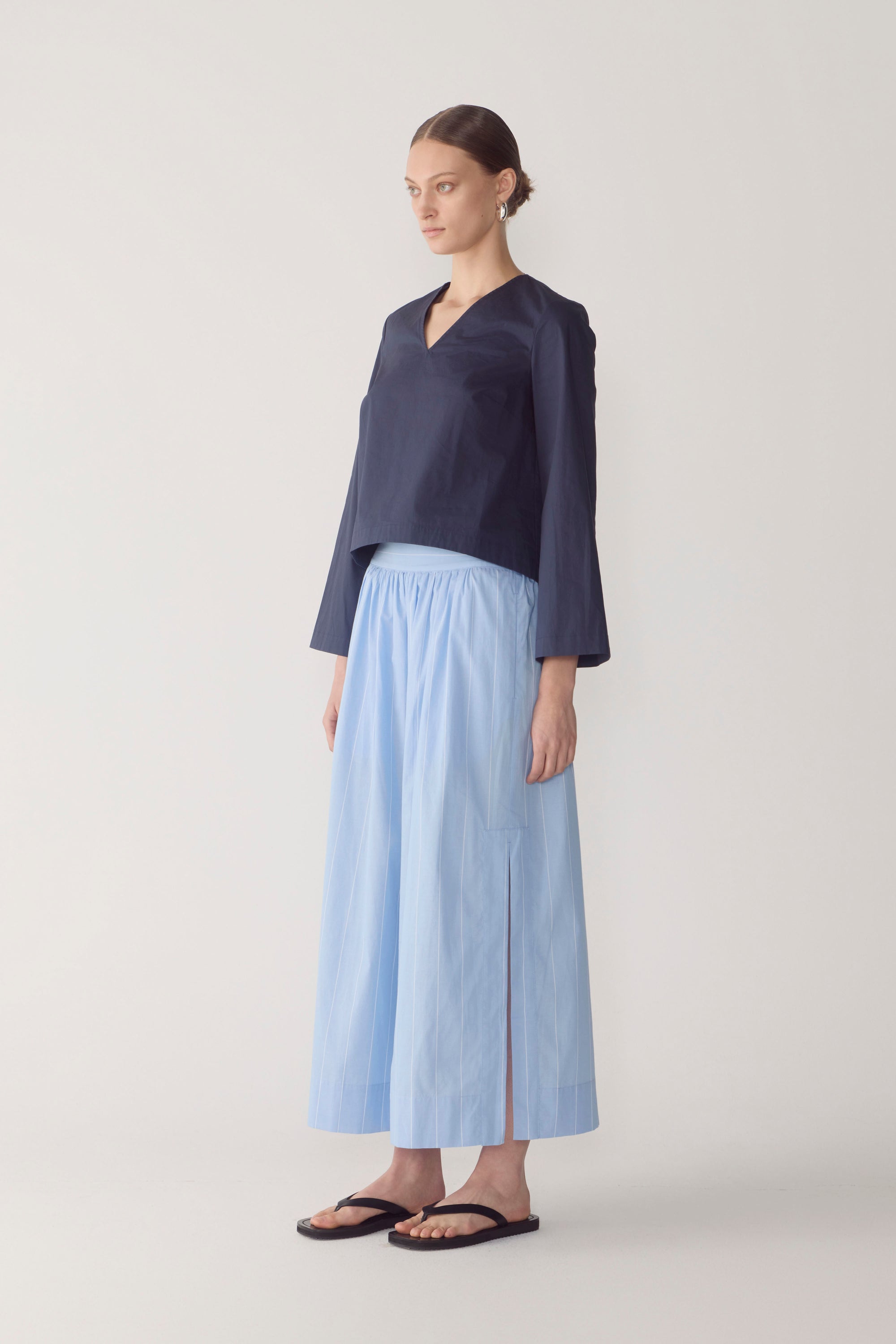 Avery Top | Navy Poplin