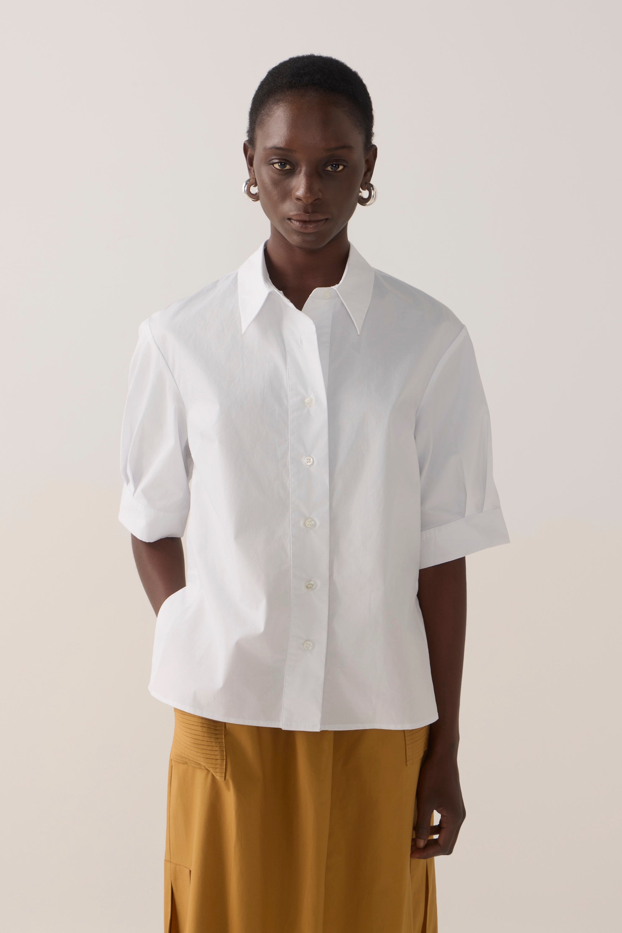 Abigail Shirt | White Poplin
