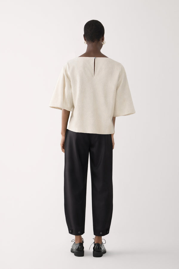 Edith Pant | Black Cotton Silk