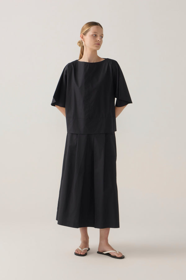 Aimee Top | Black Cotton Tencel