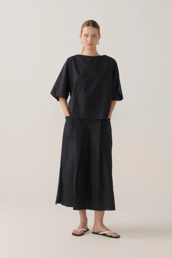 Aimee Top | Black Cotton Tencel