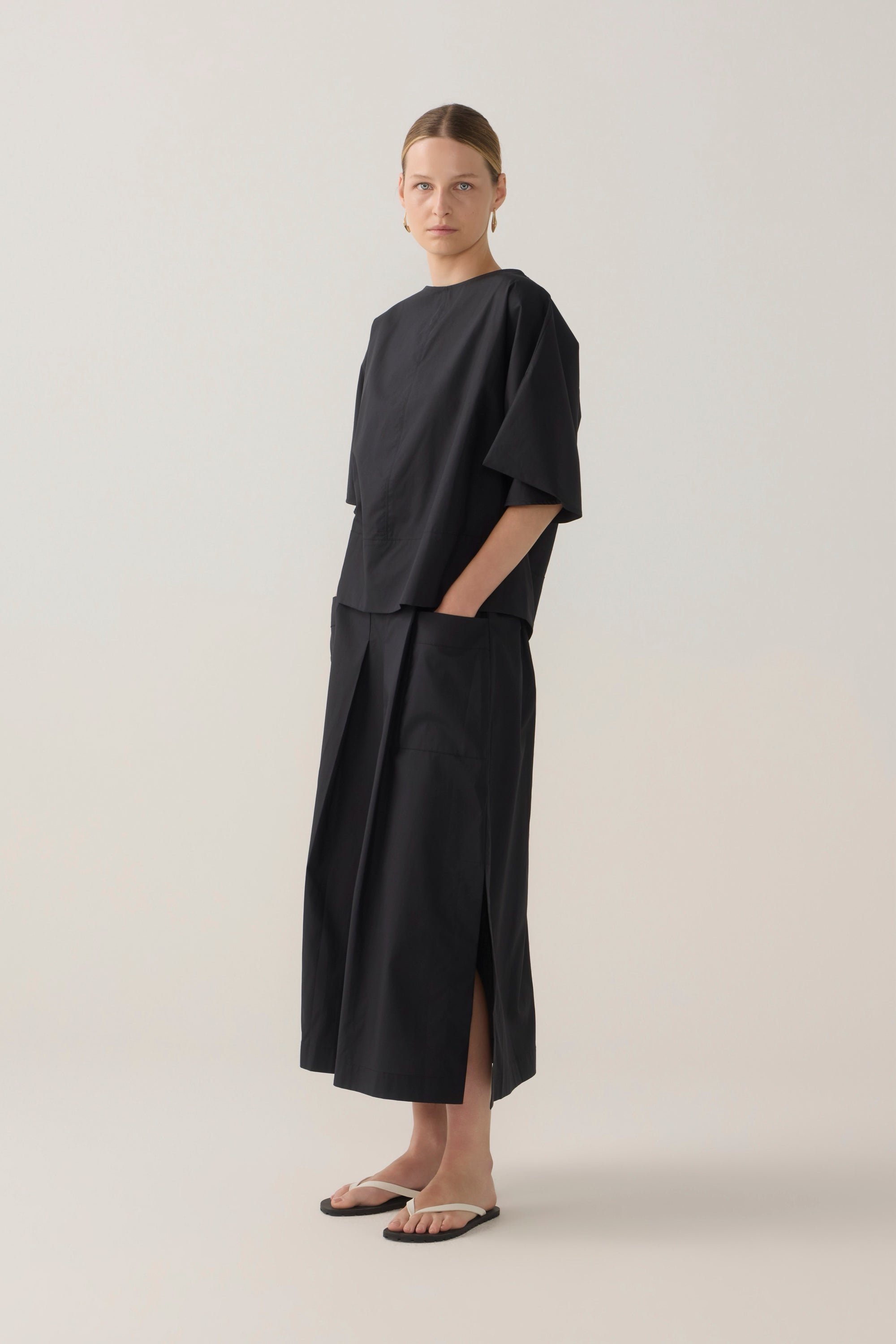 Aimee Top | Black Cotton Tencel