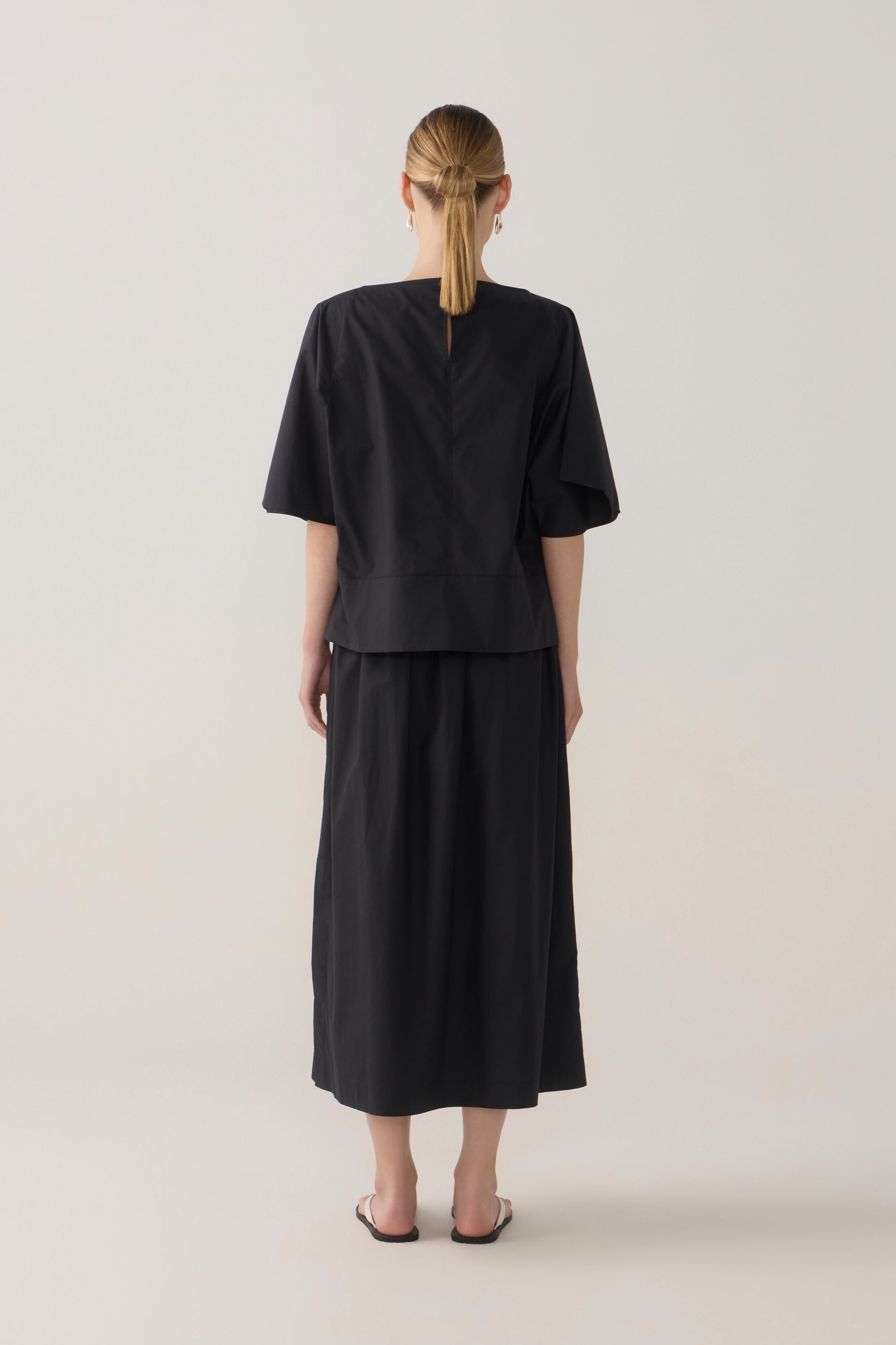 Aimee Top | Black Cotton Tencel