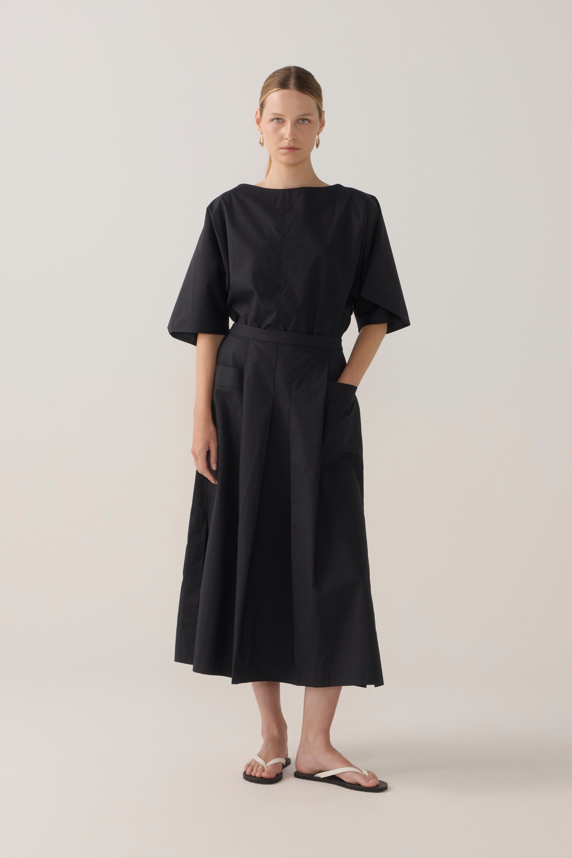 Aimee Top | Black Cotton Tencel