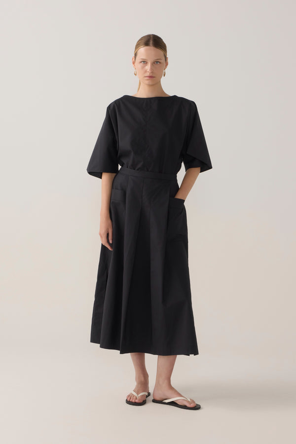 Aimee Top | Black Cotton Tencel
