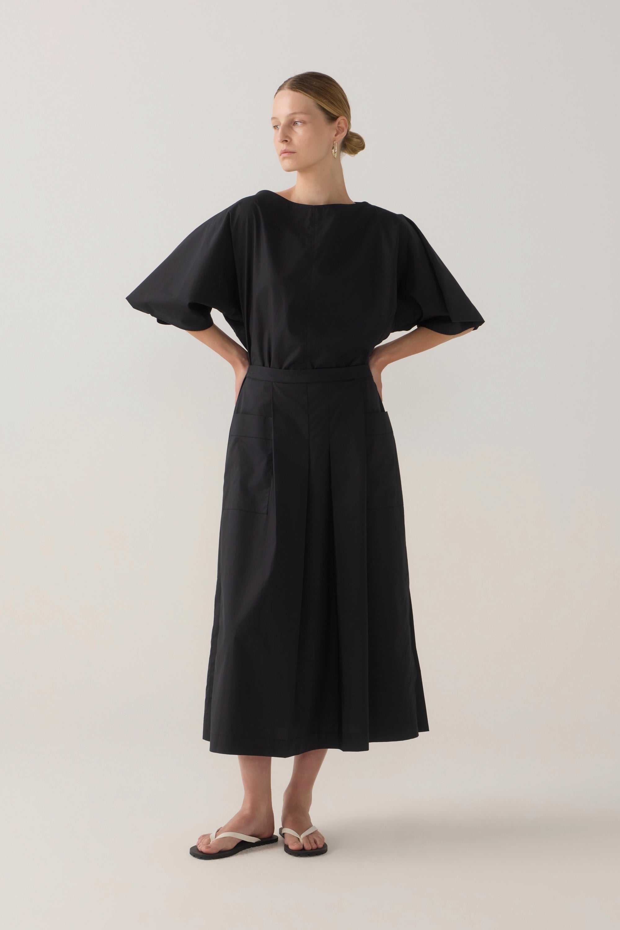Aimee Top | Black Cotton Tencel