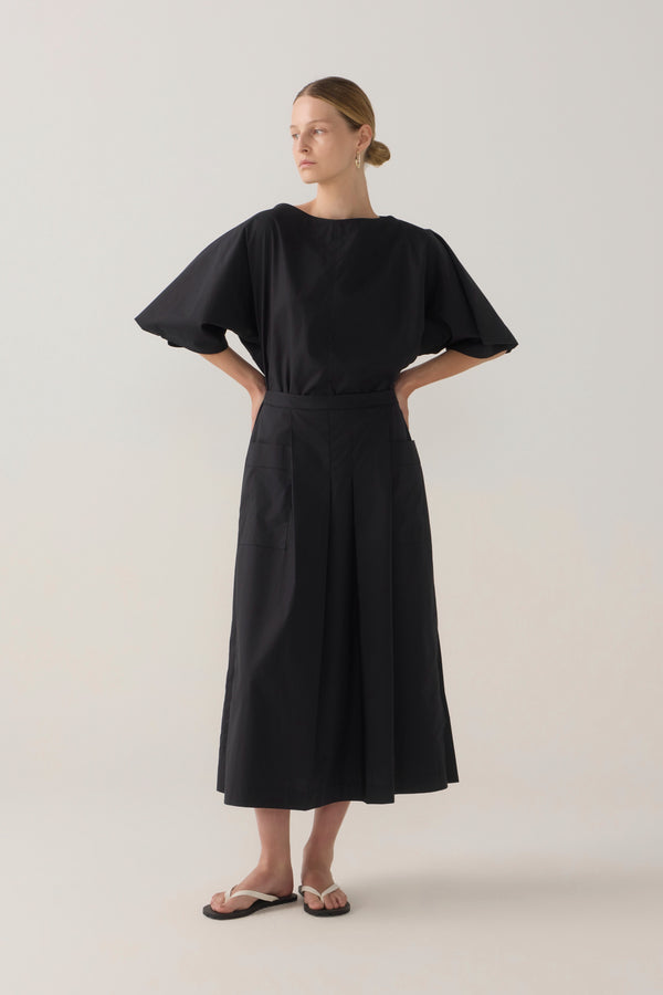 Aimee Top | Black Cotton Tencel