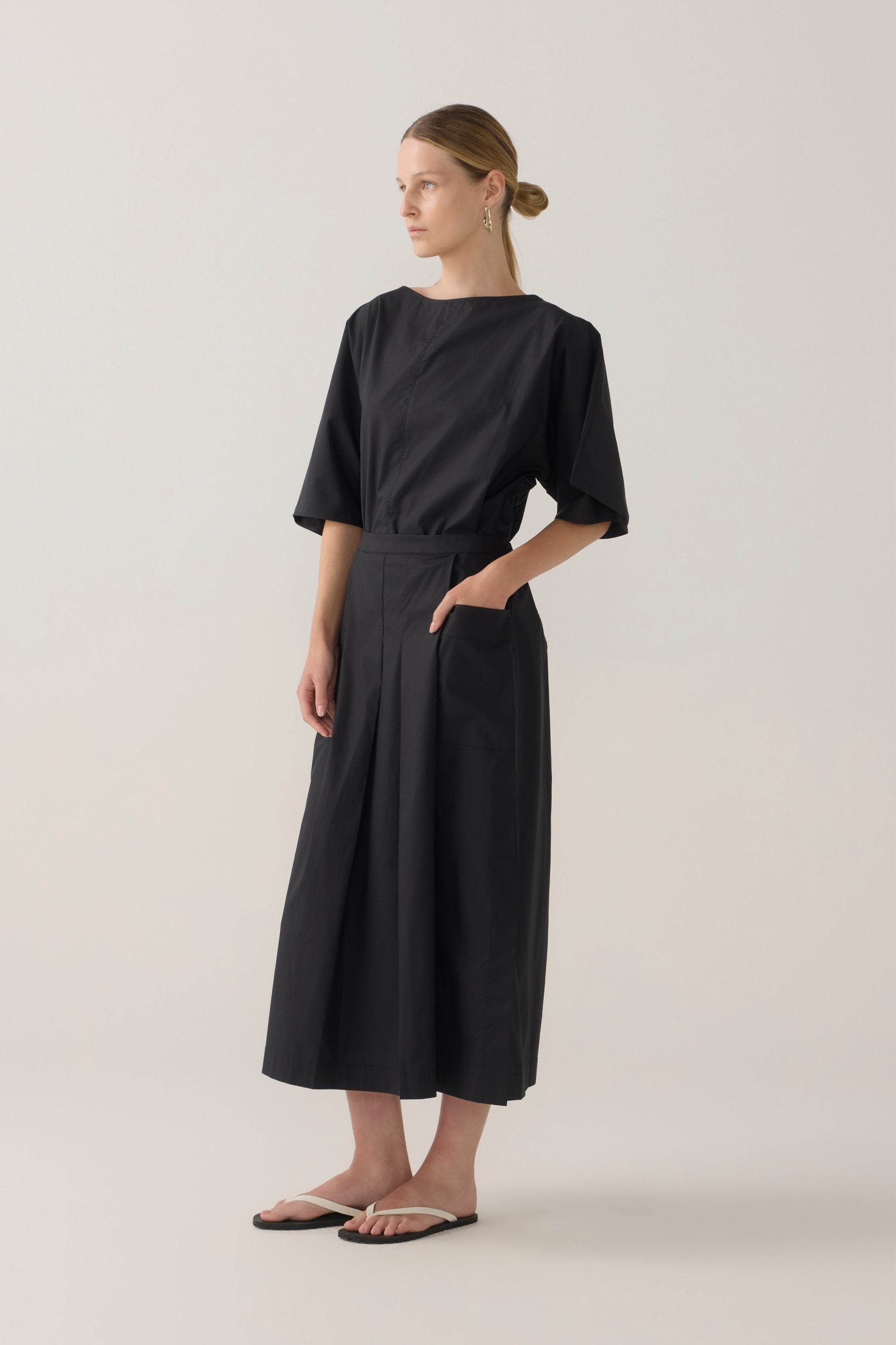 Aimee Top | Black Cotton Tencel