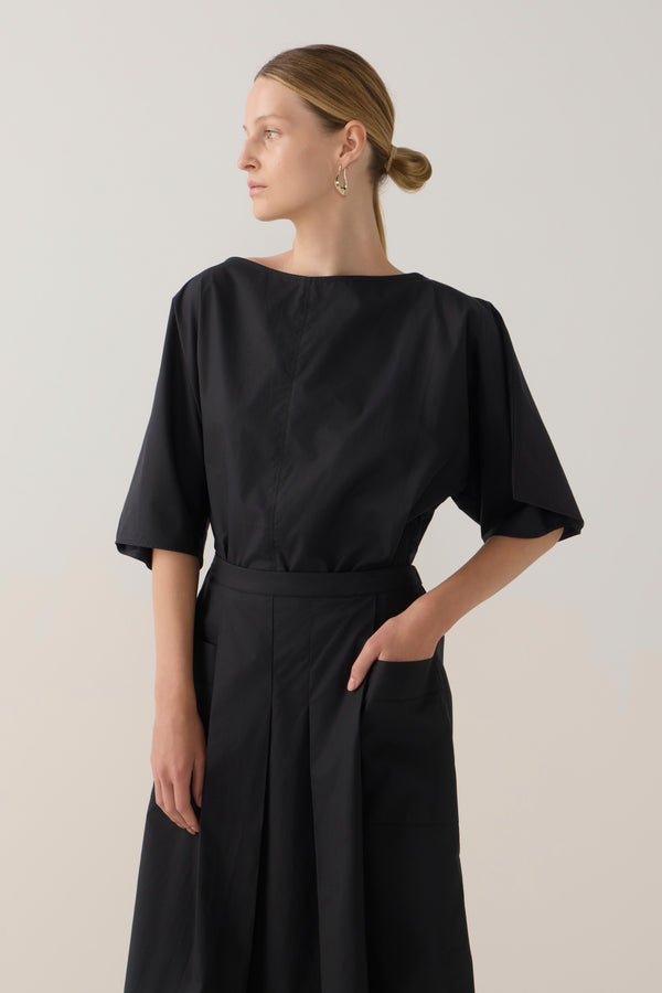 Aimee Top | Black Cotton Tencel