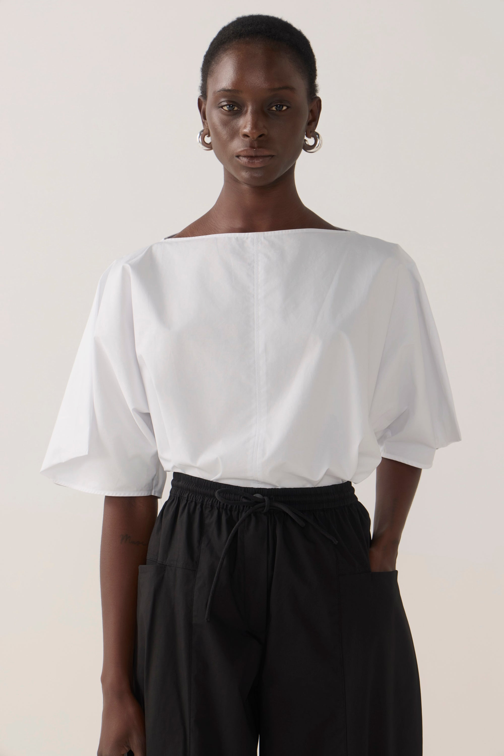 Aimee Top | White Poplin