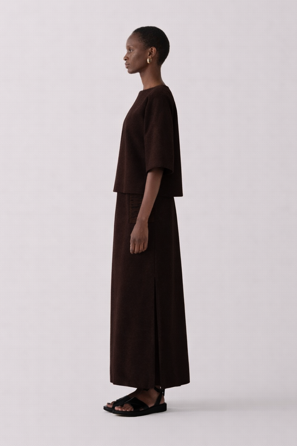 Bettina Skirt | Chocolate Wool Blend