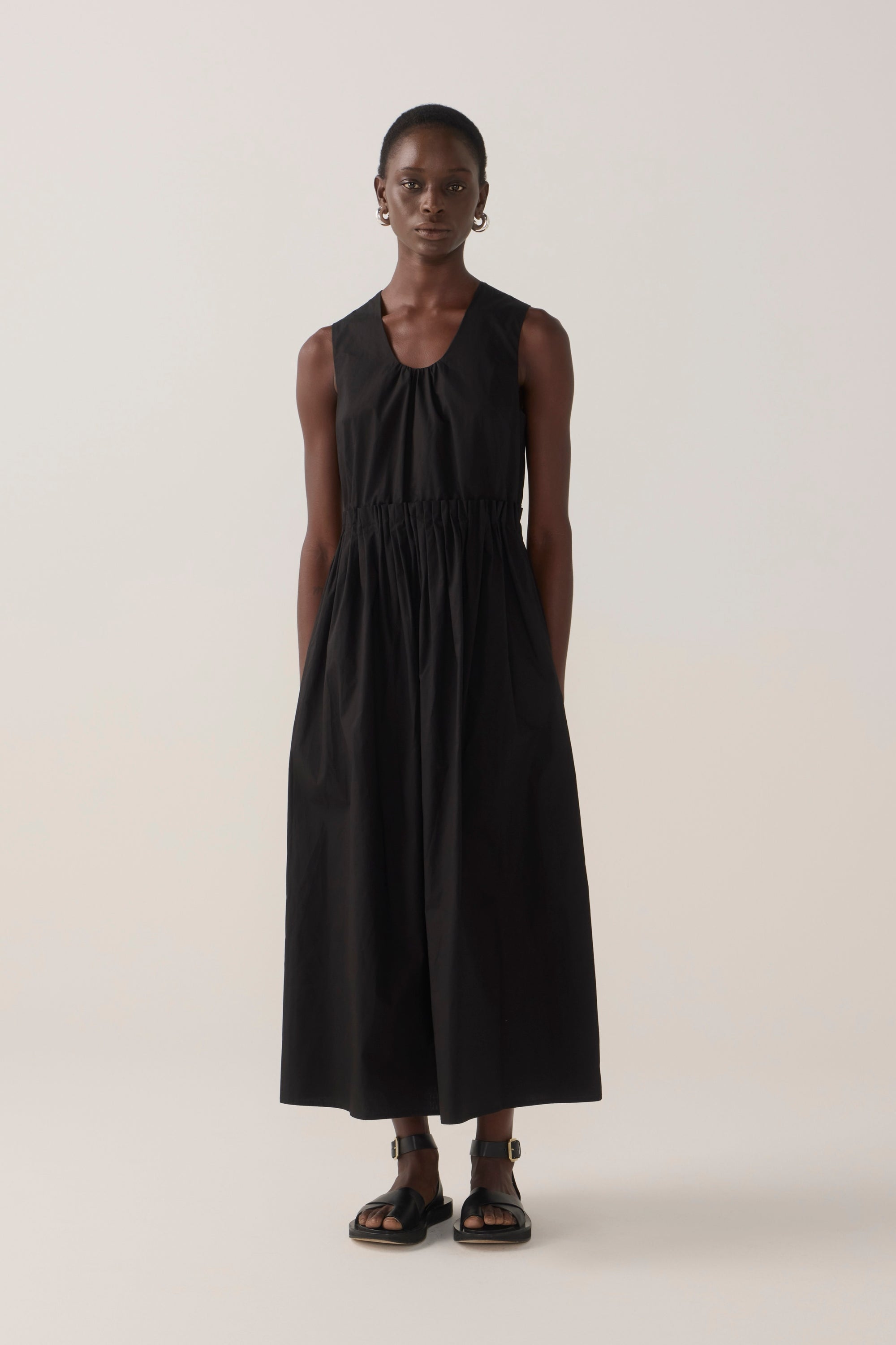 Alexis Dress | Black Cotton Tencel