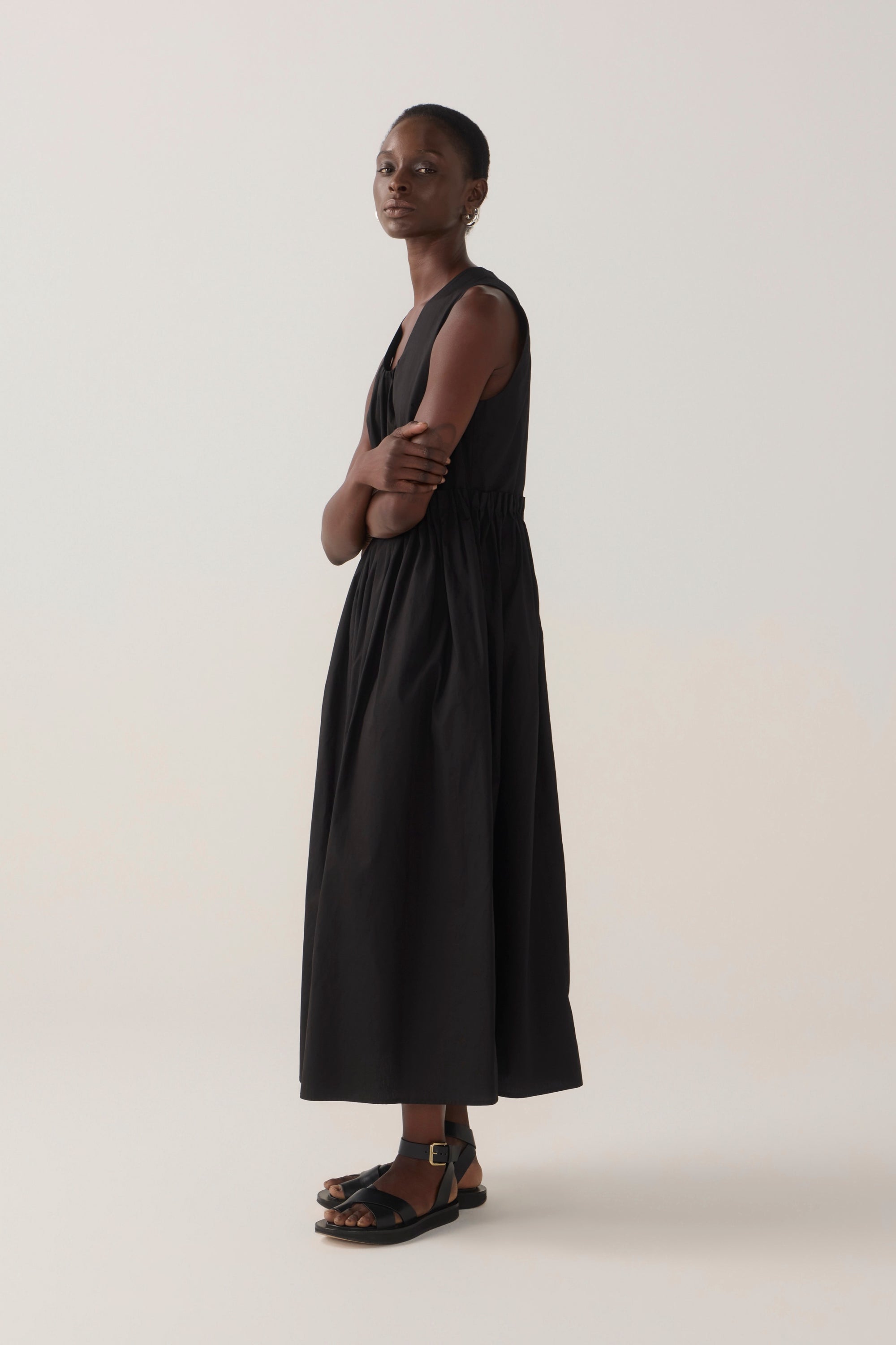 Alexis Dress | Black Cotton Tencel