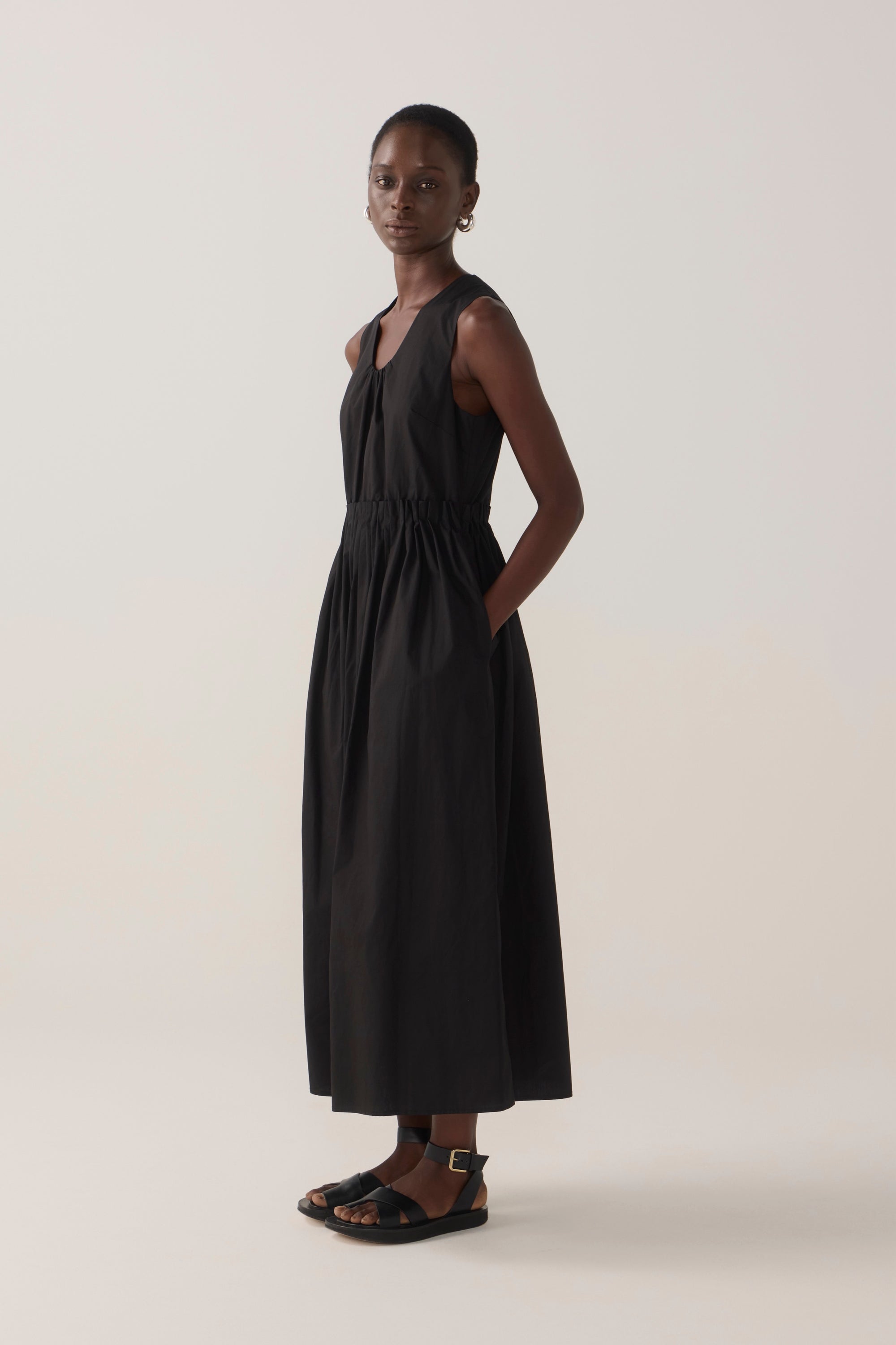 Alexis Dress | Black Cotton Tencel