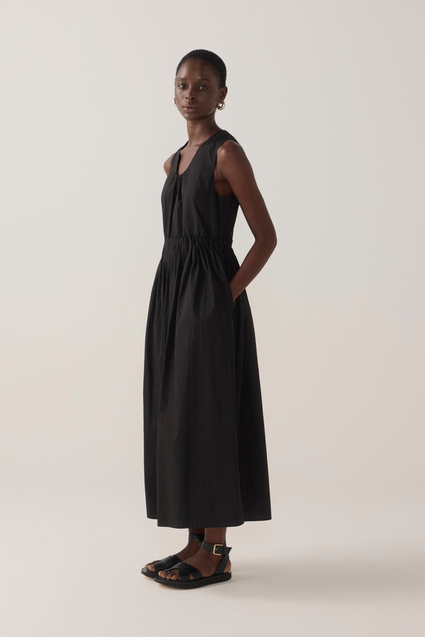 Alexis Dress | Black Cotton Tencel