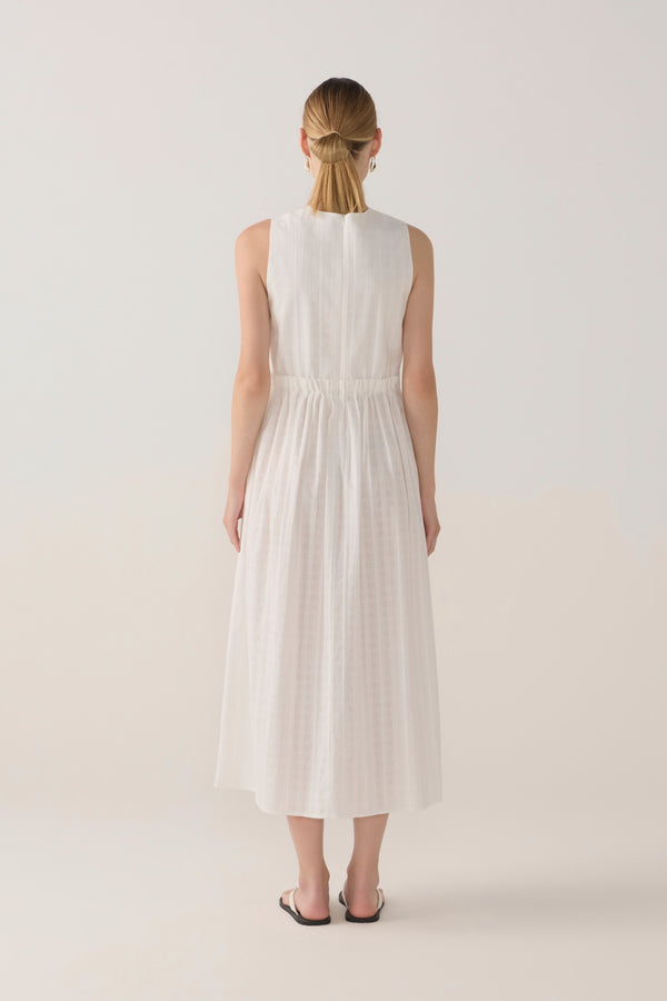 Alexis Dress | White Check Cotton