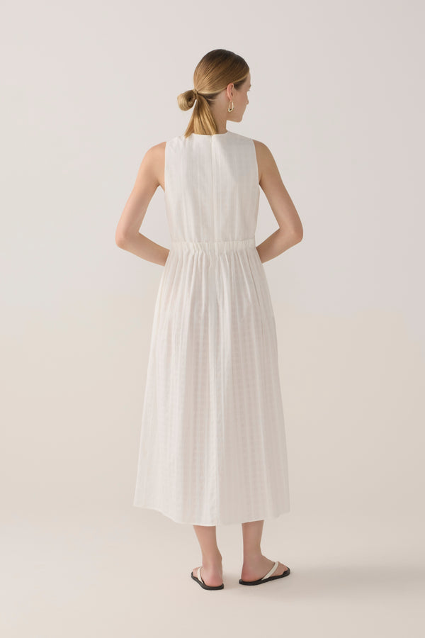 Alexis Dress | White Check Cotton