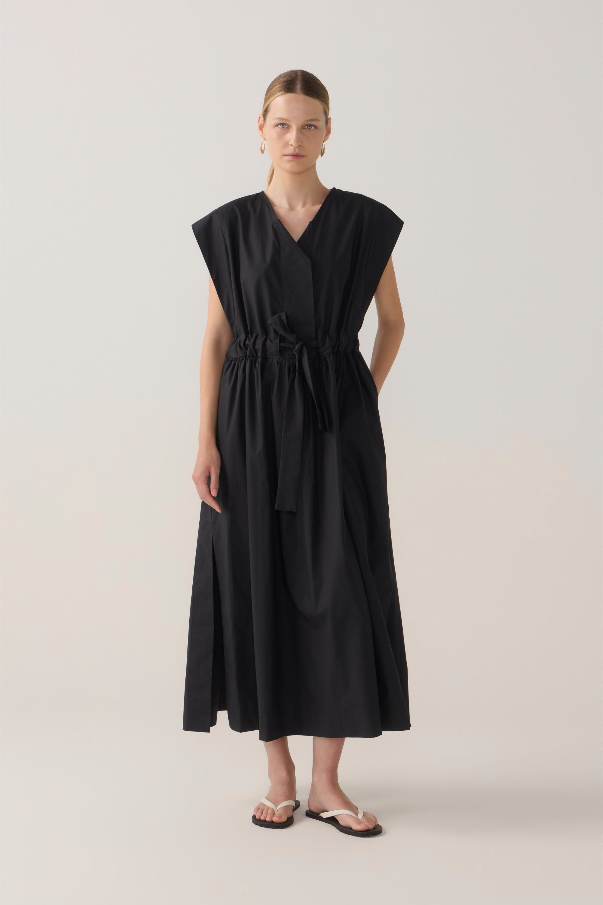 Arden Dress | Black Cotton Tencel