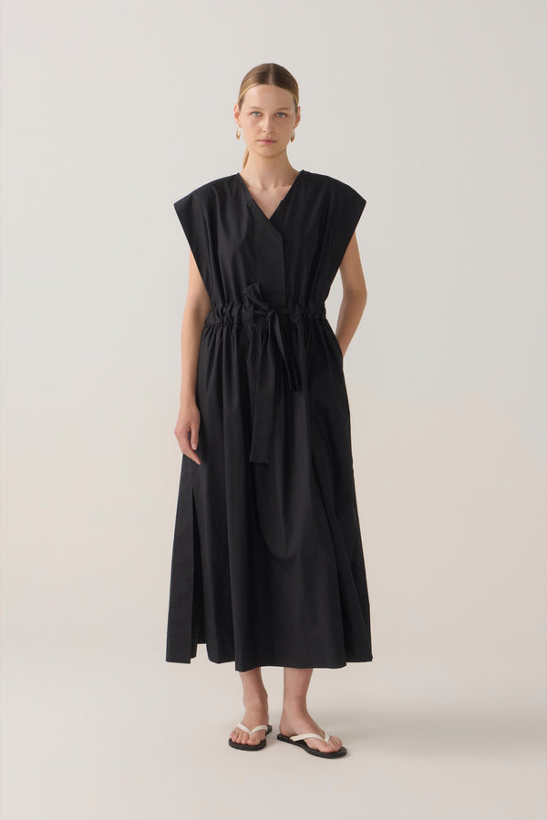 Arden Dress | Black Cotton Tencel