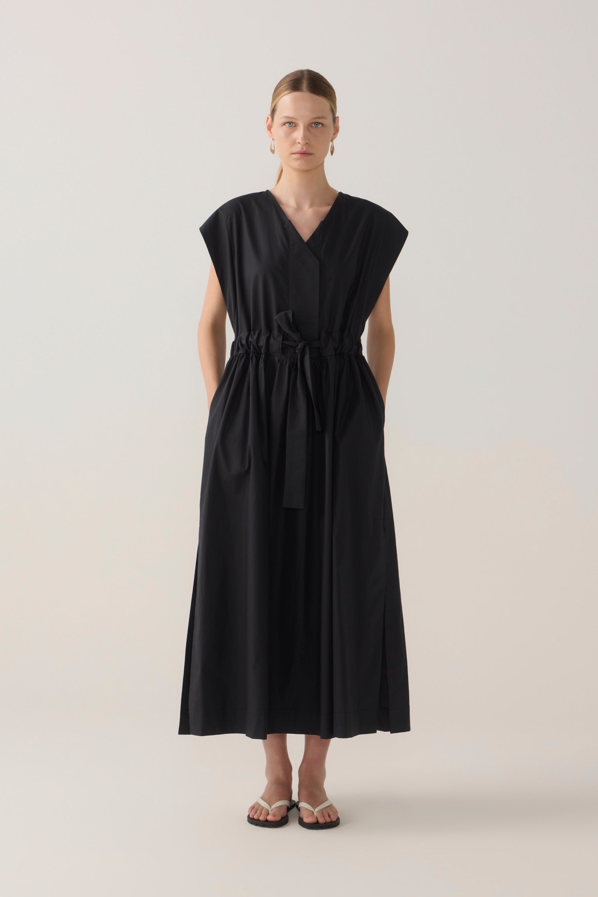 Arden Dress | Black Cotton Tencel