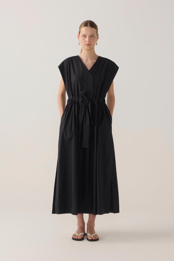 Arden Dress | Black Cotton Tencel