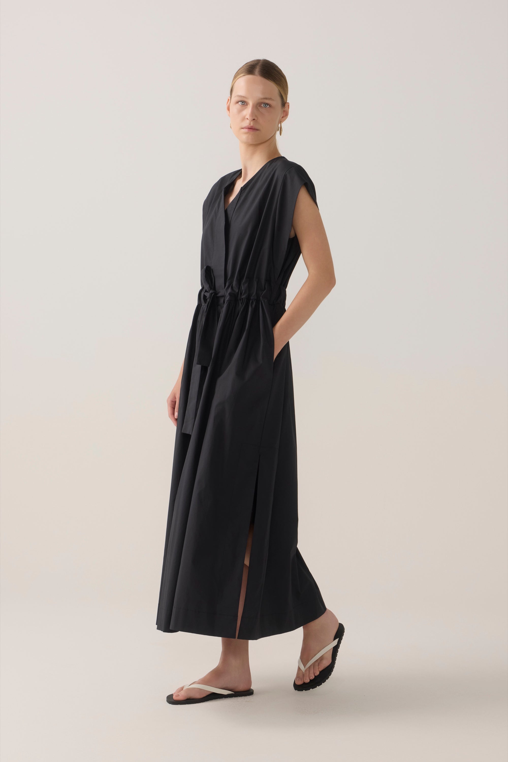 Arden Dress | Black Cotton Tencel